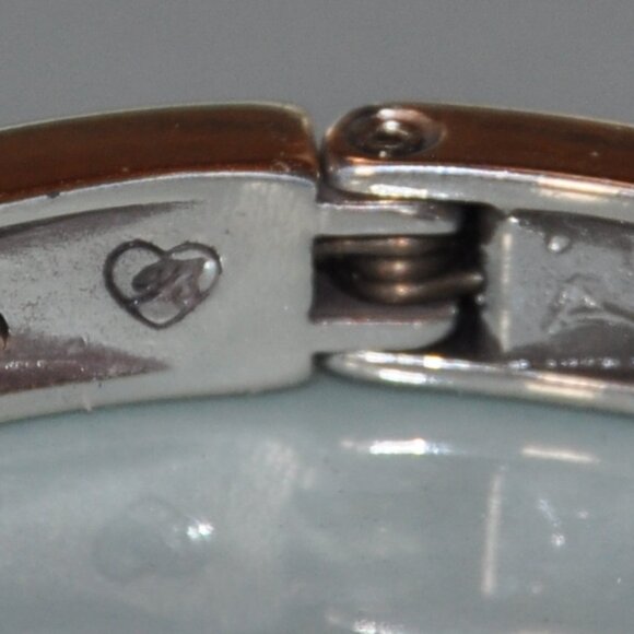 Brighton Viewpoint Hinged Bangle Bracelet Silver Filigree Crystal Cuff - Picture 4 of 4